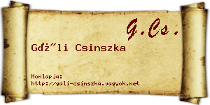 Gáli Csinszka névjegykártya